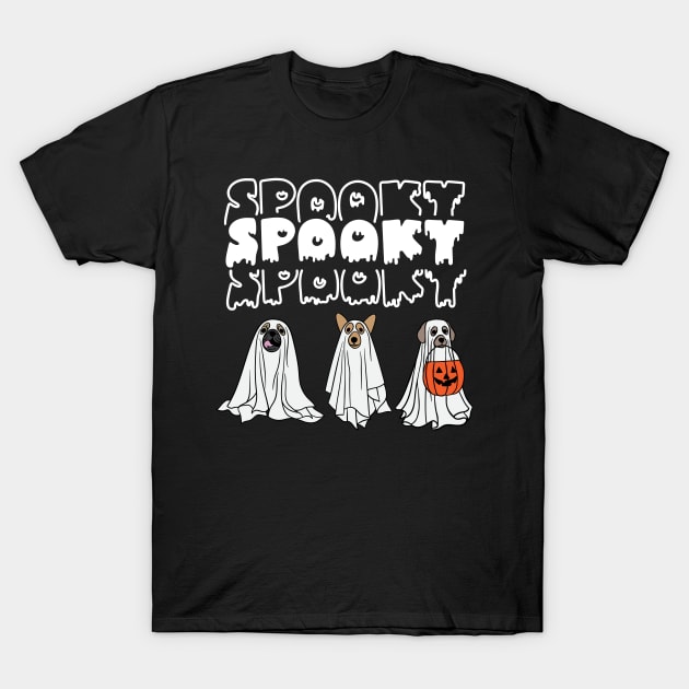 Halloween Spooky Ghost Dog T-Shirt by Mplanet